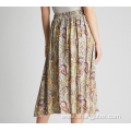 Linen print of women skirt